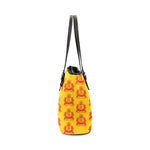 Rosalia's Treasures Gold/Red Leather Tote Bag/Small (Model 1640)