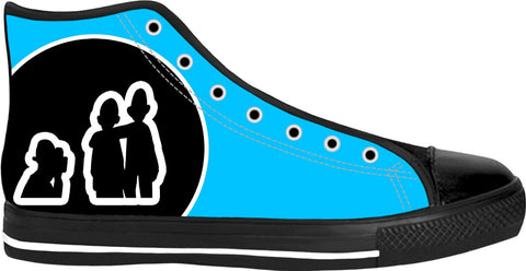 Moodlins "Say Cheese" Neon Blue High Tops