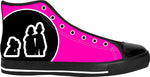 "Say Cheese" Neon Pink High Top Canvas Sneakers