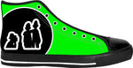 "Say Cheese" Neon Green High Top Canvas Sneakers