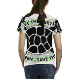 SAVE THE TURTLE DESIGN2 All Over Print T-Shirt for Women (USA Size) (Model T40)