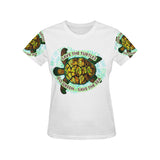 SAVE THE TURTLE DESIGN1 All Over Print T-Shirt for Women (USA Size) (Model T40)