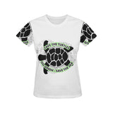 SAVE THE TURTLE DESIGN2 All Over Print T-Shirt for Women (USA Size) (Model T40)