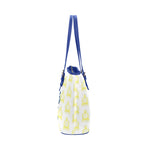 Rosalia's Treasures Royale Blue/Gold/White Leather Tote Bag/Small (Model 1651)