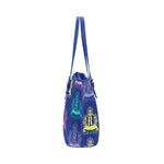 Rosalia's Treasures Royale Blue/Multi Leather Tote Bag/Small (Model 1651)