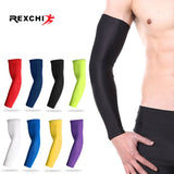 REXCHI 1PC Sports Arm Sleeve Ice Fabric Mangas Warmer Summer UV Protection Running Basketball Volleyball Cycling Sunscreen Bands