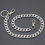 Long Metal Wallet Chain Leash Pant Jean Keychain Ring Clip Men's Hip Hop Stainless Steel Jewelry