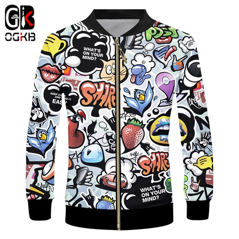 3d Psychedelic Men's Zipper Jacket