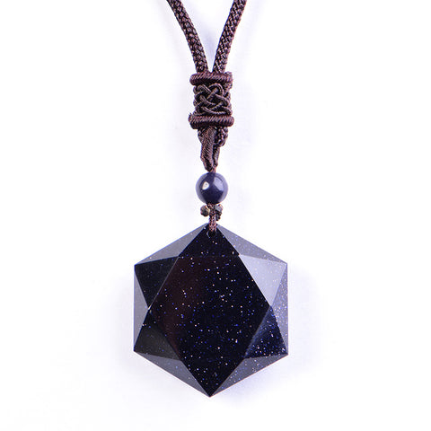 Obsidian Star Pendant Necklace