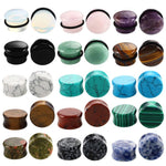 Two-pc set Stone Ear Plugs Gauges Earrings