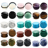 Two-pc set Stone Ear Plugs Gauges Earrings