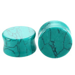 Two-pc set Stone Ear Plugs Gauges Earrings