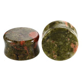 Two-pc set Stone Ear Plugs Gauges Earrings