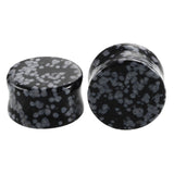 Two-pc set Stone Ear Plugs Gauges Earrings