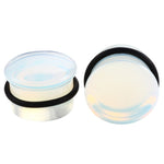Two-pc set Stone Ear Plugs Gauges Earrings