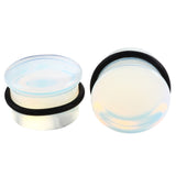 Two-pc set Stone Ear Plugs Gauges Earrings