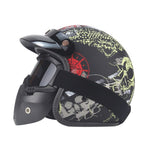 Universal Motorcycle Dragon Skull Helmet With Full Face Goggles 3/4 Half Helmet For Mountain Bike Scooter Helmet Net Free Send