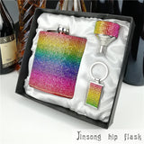 Hip Flask Rainbow Diamond  Design