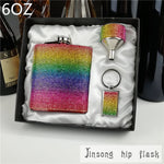 Hip Flask Rainbow Diamond  Design