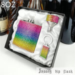 Hip Flask Rainbow Diamond  Design