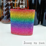 Hip Flask Rainbow Diamond  Design