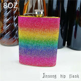 Hip Flask Rainbow Diamond  Design
