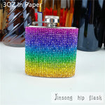 Hip Flask Rainbow Diamond  Design