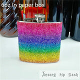 Hip Flask Rainbow Diamond  Design